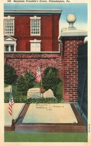 Vintage Postcard 1930's Benjamin Franklin's Grove Philadelphia Pennsylvania PA