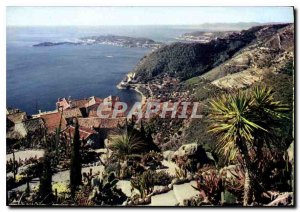 Modern Postcard The French Riviera panoramic shot of Eze Village View Cap Fer...