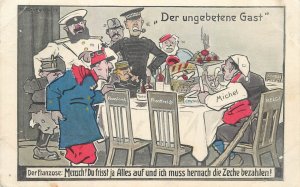 B583 German political satire The Uninvited Guest table tensions & alliances 1914