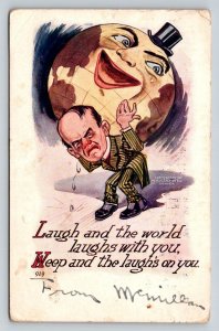 Laugh and the World Laughs With You. Weep and the Laugh's on You.   Postcard