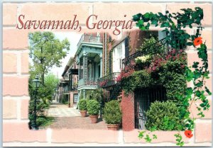 Postcard - Authentically restored houses - Savannah, Georgia