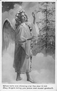 BR74170 child girl angel fir candle star  christmas  usa