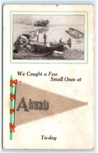 FISHING Exaggeration Comic We Caught a Few SMALL ONES at ALVARADO 1910 Postcard