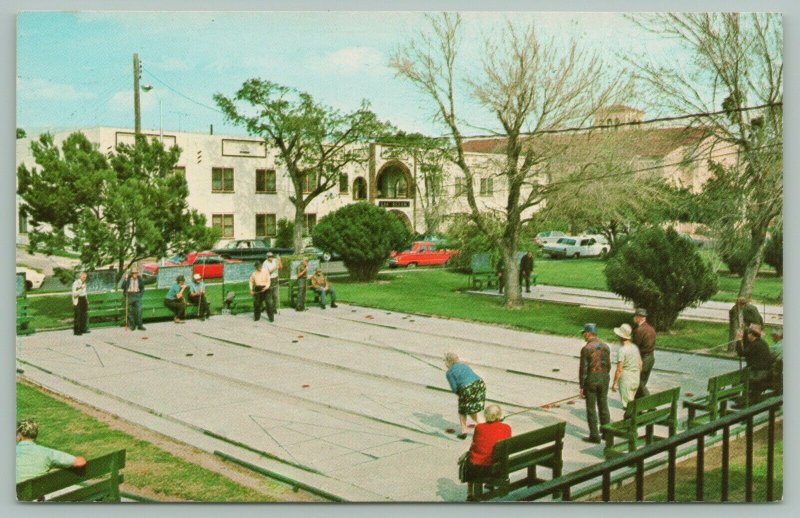 Rio Grande Valley Texas~Visitors~Favorite Past times~Shuffle-boarding~Postcard 