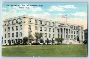 Ames Iowa IA Postcard New Agricultural Hall Building Iowa State College Exterior