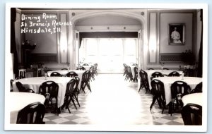 RPPC HINSDALE, Illinois IL ~ Dining Room ST. FRANCIS RETREAT c1940s  Postcard