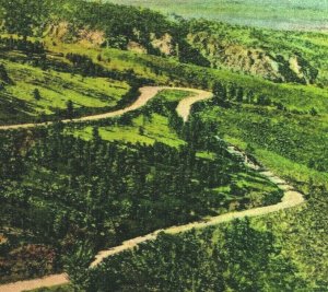 Vtg Postkarte Sheridan Lowell Wyoming Wy Highway US 14 Switchback Unbenutzt Unp