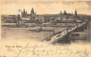 1903 Bahnpost ZUG 308 Grus Aus Mainz Bridge Aerial View Postcard