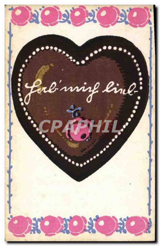 Old Postcard Fancy Heart