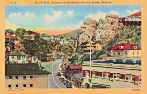 Postcard AZ Bisbee Arizona-Castle Rock-Tombstone Canyon-Vintage Linen 1942 C5