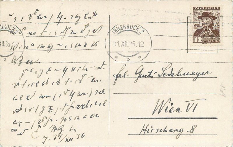 Blessed Christmas devotional holy picture postcard 1936 Austria