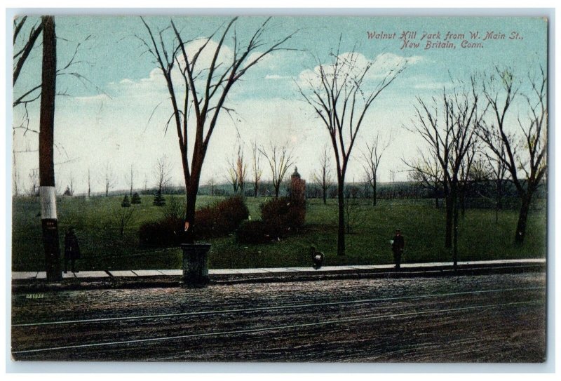 1909 Walnut Hill Park From West Main Street New Britain Connecticut CT Postcard