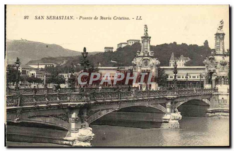 Postcard Old San Sebastian Puente de Maria Cristina