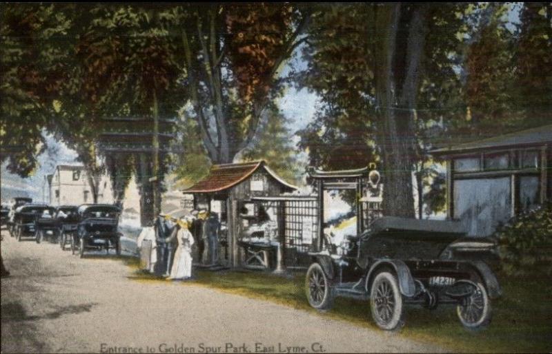 East Lyme CT Golden Spur Park Entrance c1910 Postcard