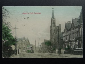 Manchester Crumpsall QUEEN'S PARK JUNCTION c1904 Postcard