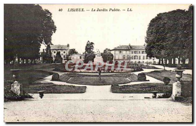 Old Postcard Lisieux The public garden
