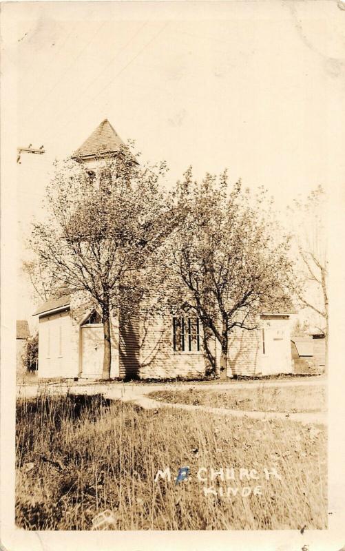 F35/ Kinde Michigan RPPC Postcard 1930 M.P. Church Building