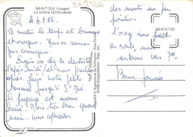 BF2336 saint die  le cloitre  france