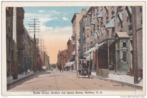 HALIFAX, Nova Scotia, Canada, 1910-1920s; Hollis Street, Halifax And Queen Ho...