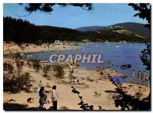 Modern Postcard in Black Mountain Basin Saint Ferreol A corner of the Beach