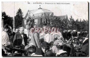 Old Postcard Lourdes Blessed Sacrament Procession