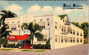 St Petersburg, FL Florida  HOTEL SEVILLA~Harold W Reeves  Advertising Postcard