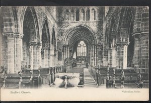Staffordshire Postcard - Interior of Stafford Church   RT1089