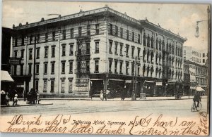 View of Jefferson Hotel, Syracuse NY c1911 Vintage Postcard B50