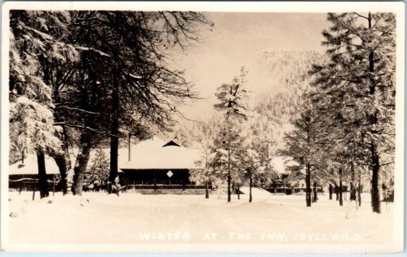 RPPC  IDYLLWILD, California  CA   IDYLLWILD INN  in Winter  ca 1930s-40 Postcard 