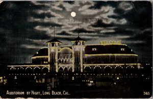 Auditorium by Night, Long Beach CA c1912 Vintage Postcard I51