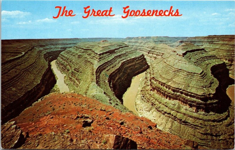 Great Goosenecks San Juan Mexican Hat Utah UT River Postcard VTG UNP Dexter 