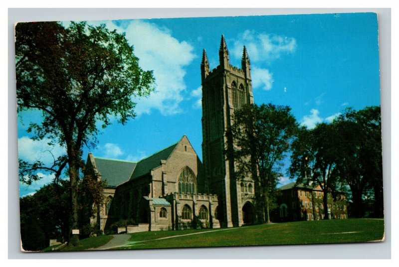 Vintage 1960's Postcard Thompson Memorial Chapel Williams College Massachusetts