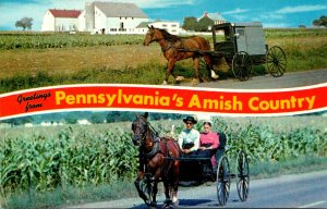 Greetings From Pennsylvania's Amish Country Split View