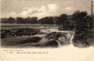 PC US, NY, GLENS FALLS, VIEW OF THE FALLS, Vintage Postcard (b45713)