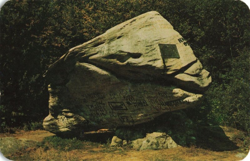 Balance Rock Birkshires Pittsfield Mass. Postcard 2R5-451