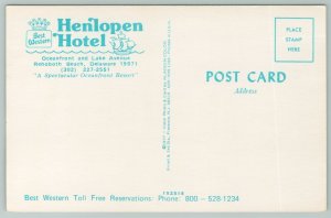 Rehoboth Beach Delaware~Best Western Henlopen Hotel~Vintage Postcard