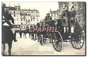 Old Postcard Paris Place The Lord Mayor of The City of the Hotel Carriage Lor...