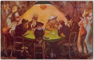 Western CLUB BINGO Las Vegas, NV Cowboy Poker Game Risque 1950 Vintage Postcard