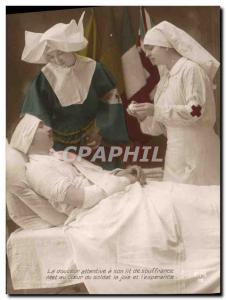 Postcard Old Army Health Nurse Red Cross