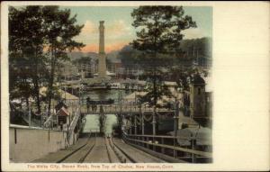 New Haven CT White City Savin Rock Chutes Nice View of Park Postcard #1