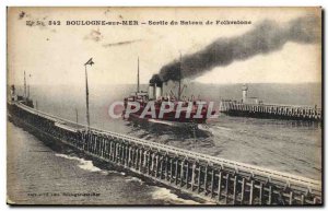 Old Lighthouse Postcard Boulogne sur Mer Folkestone Boat Out