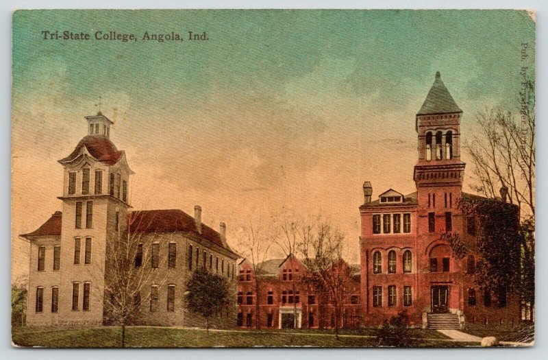 Angola Indiana~Tri-State College Campus~Clara Taking US History & Drawing~1911 