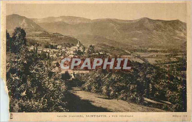 'Old Postcard Vallee D''Argeles Saint Savin Vue Generale'