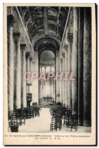Old Postcard Cartempe on Savin (Vienne) Interior of the Church Abbey (XII and...