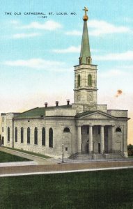 Vintage Postcard 1930's View of Old Cathedral St. Louis Missouri MO