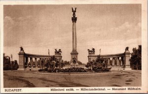 Hungary Budapest Millennium Denkmal Vintage Postcard C095