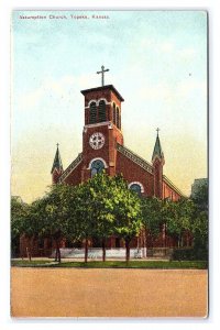 Assumption Church Topeka Kansas c1910 Postcard