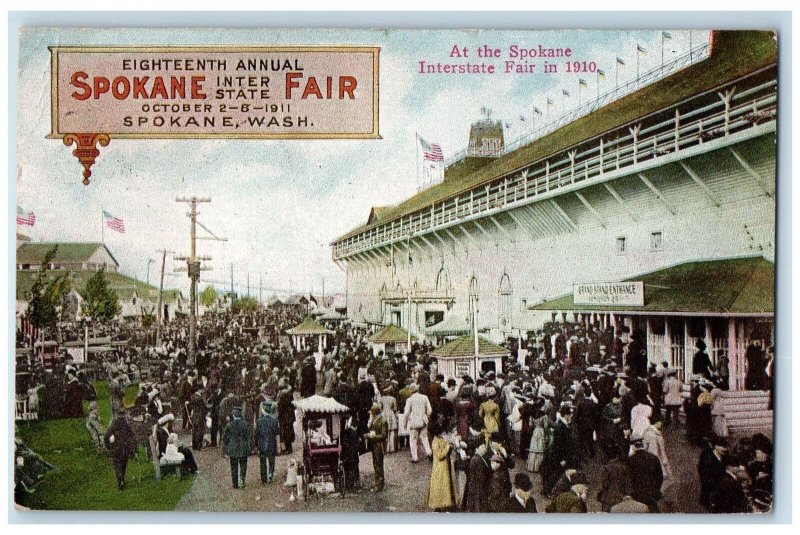 1911 The Eighteenth Annual Interstate Fair Spokane Washington WA Posted Postcard