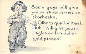 Eagles on Ten Dollar Gold Pieces Money Related Unused stains on card