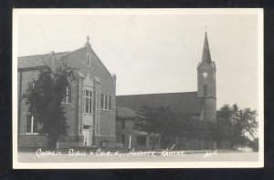 RPPC HANOVER KANSAS CATHOLIC SCHOOL CHURCH VINTAGE REAL PHOTO POSTCARD